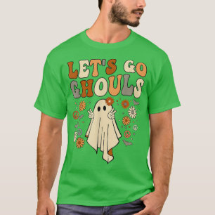 T-shirt Let's Go Ghouls Retro Groovy Halloween Ghost Pumpk