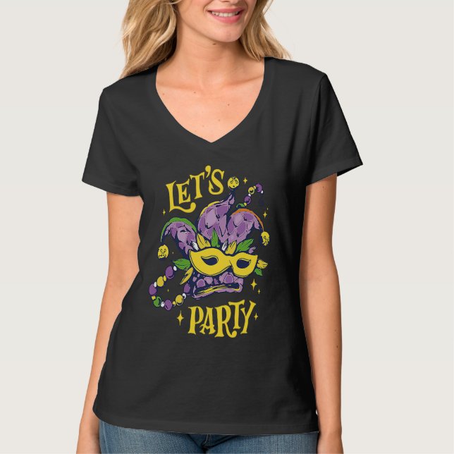 T-shirt Let's Party Mardi Gras Party Parade Shenanigans Ca (Devant)