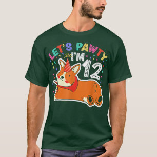T-shirt Lets Pawty Im 1212e Anniversaire Corgi Chien