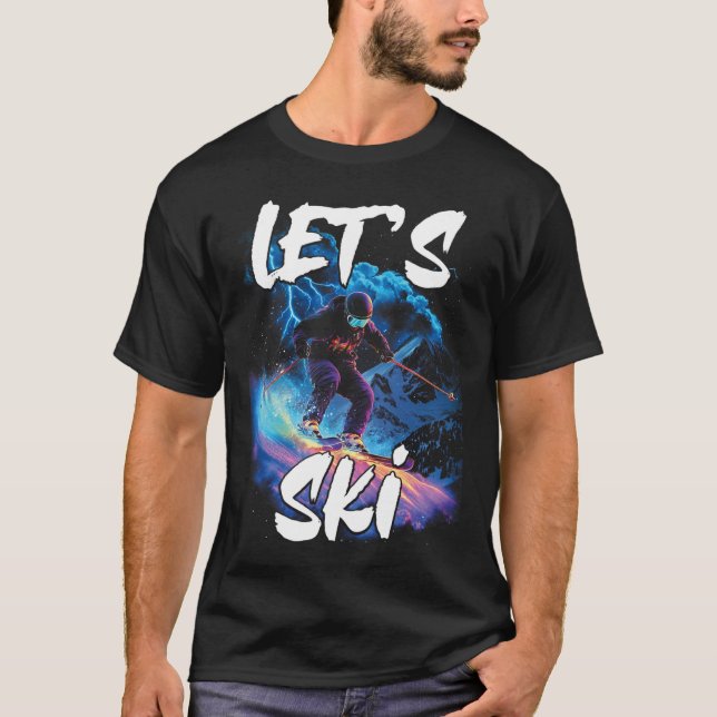 T-shirt Lets Ski alpin Gear Ski d'hiver Ski d'hiver G (Devant)