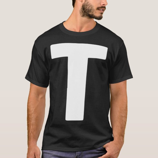 T-shirt Letter big and bold white (Devant)