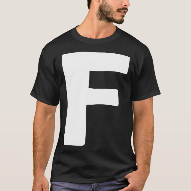 T-shirt Letter F big and bold white (Devant)