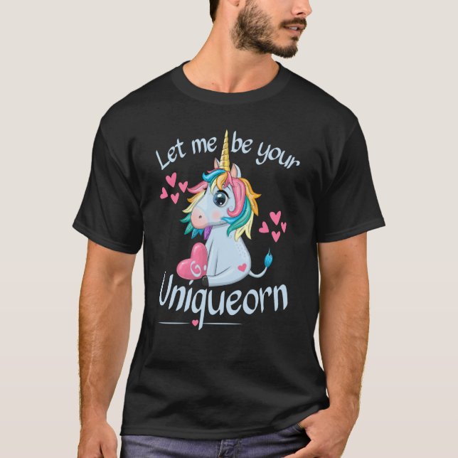 T-shirt Letter G Heart Uniqueorn Couple Valentines Day Uni (Devant)