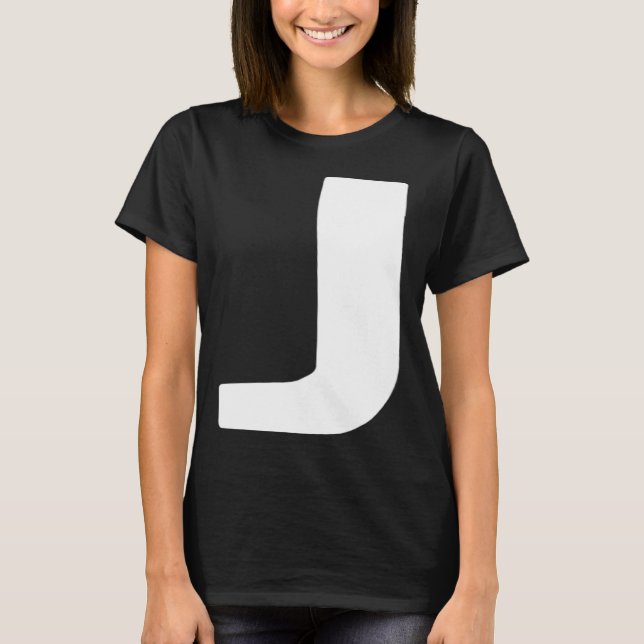 T-shirt Letter J big and bold white (Devant)