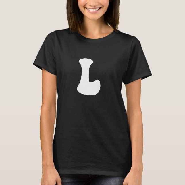 T-shirt Letter L Capital Alphabet Team Groups Costume Matc (Devant)