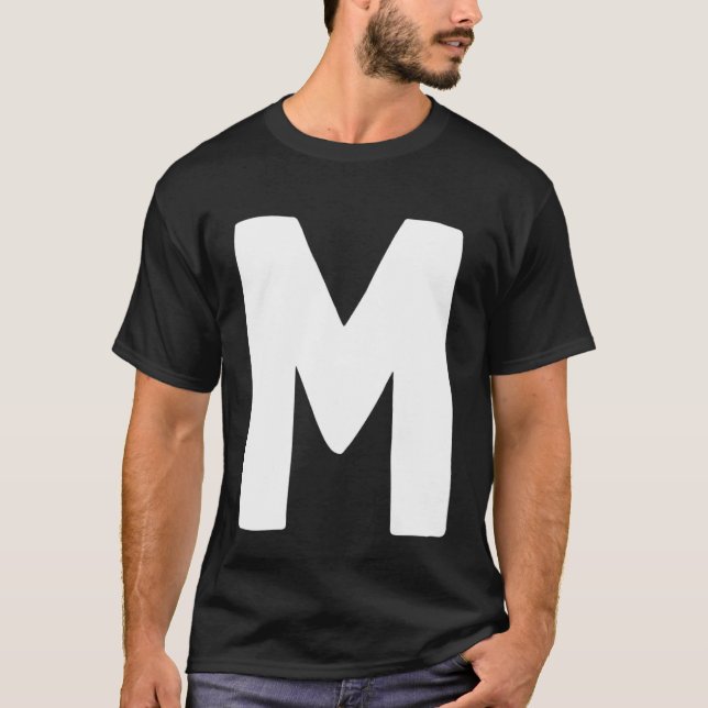 T-shirt Letter M big and bold white (Devant)