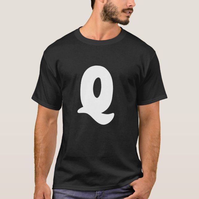T-shirt Letter Q Capital Alphabet Team Groups Costume Matc (Devant)