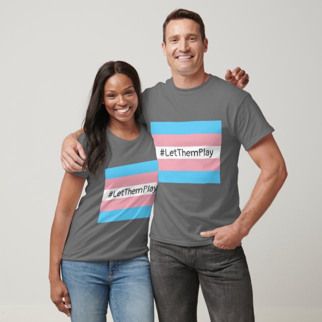 T-shirt #Let'ThemPlay Drapeau Transgenre Athlètes (Unisexe)