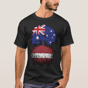 T-shirt Lettonie Australienne Lettonie Racines d'arbres