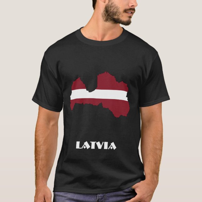 T-shirt LETTONIE Noir spécial (Devant)