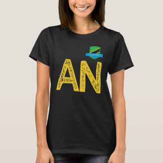 T-shirt LETTRE A ET N DU GROUPE DU Drapeau humain Tanzanie