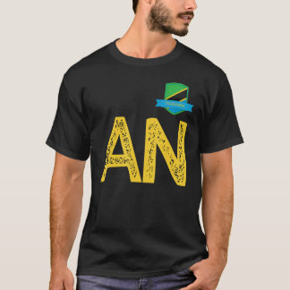 T-shirt LETTRE A ET N DU GROUPE DU Drapeau humain Tanzanie