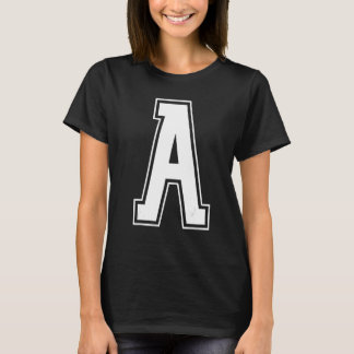 T-shirt Lettre A Majuscule Alphabet Initial Monogramme De