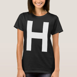 T-shirt LETTRE Alphabet H coque supérieur majuscule