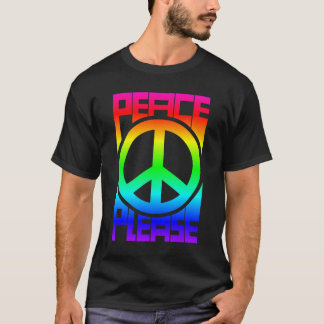 T-shirt Lettre arc-en-ciel Paix S'il vous plaît