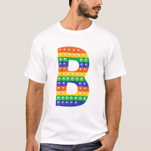 T-shirt Lettre B Capital Alphabet Fidget Pop It Funny Matc