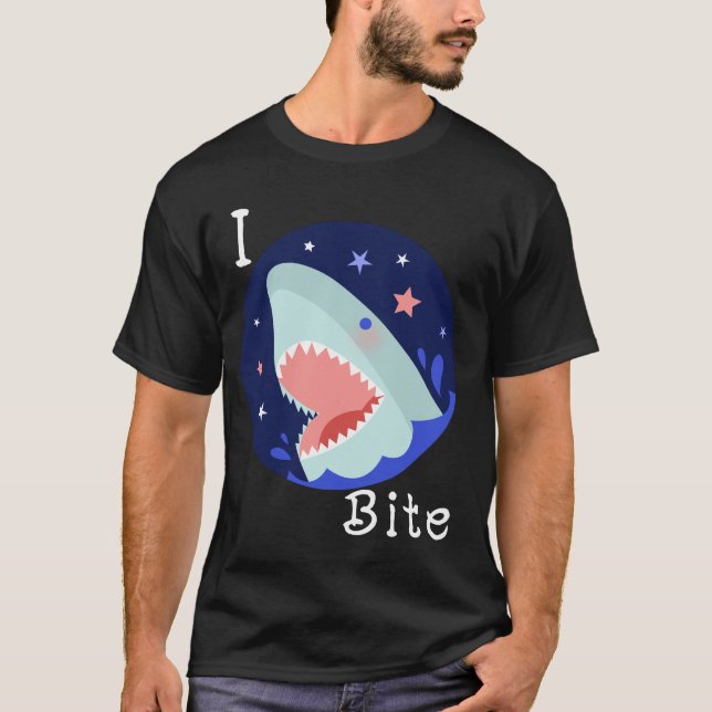 T-shirt LETTRE BÊTE requin-blanc (Devant)
