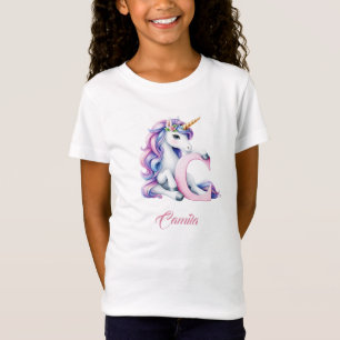 T-Shirt LETTRE C monogramme C pastel rose pâle
