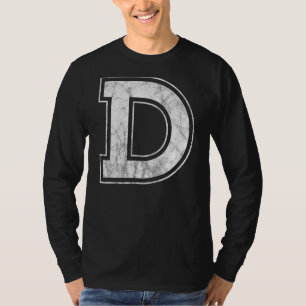 T-shirt Lettre D Alphabet majuscule Monogramme initial
