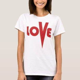 T-shirt Lettre D'Amour Art High V Parties scintillant Roug