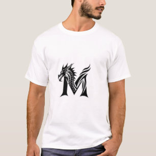 T-shirt Lettre de dragon M – Conception de dragon de fanta