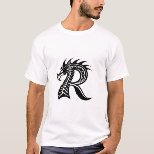 T-shirt Lettre de dragon R – Conception initiale de dragon