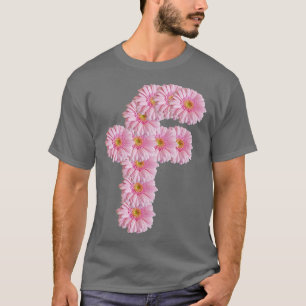 T-shirt Lettre de Gerbera rose Daisy