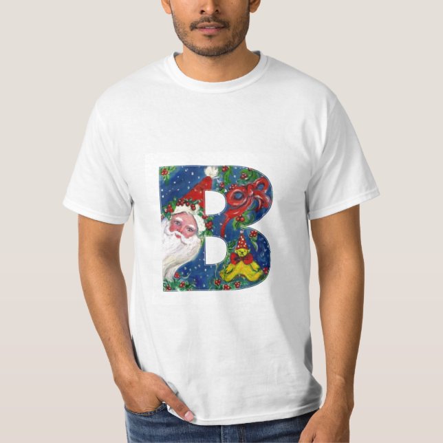 T-SHIRT LETTRE DE NOËL / SANTA CLAUS AVEC RIBBON ROUGE (Devant)