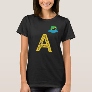 T-shirt LETTRE DU GROUPE DU Drapeau HUMAIN A Tanzanie Noir