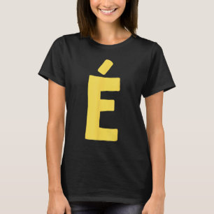 T-shirt Lettre É grand et gras en jaune