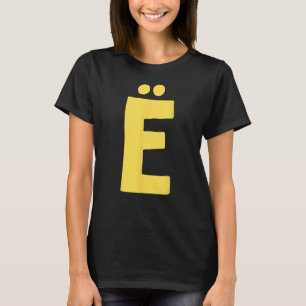 T-shirt Lettre Ë grand et gras en jaune 1