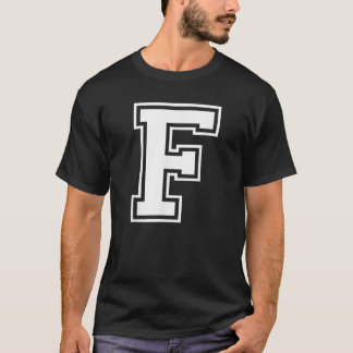 T-shirt Lettre F Majuscule Alphabet Collège Monogramme Var