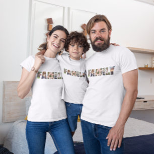 T-shirt Lettre famille moderne découpé photo collage