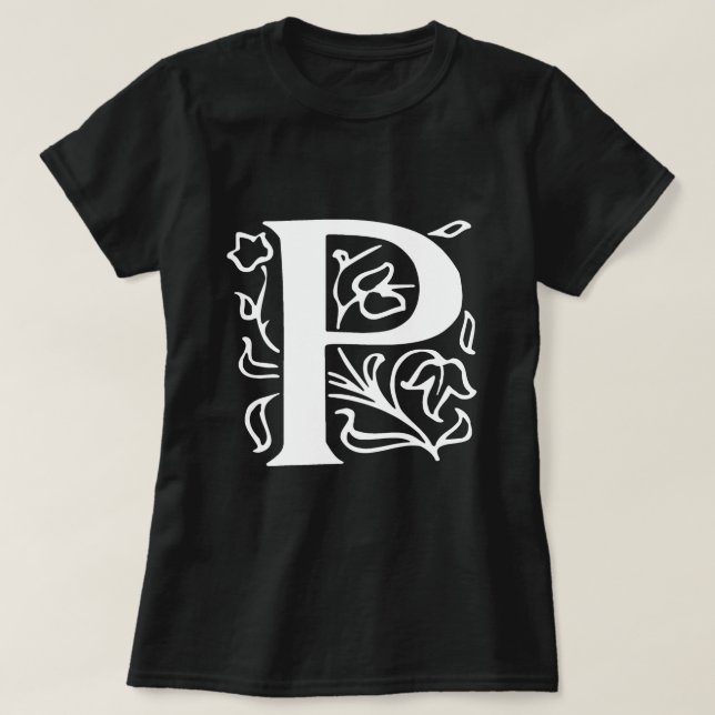 T-shirt Lettre fantaisie P (Design devant)