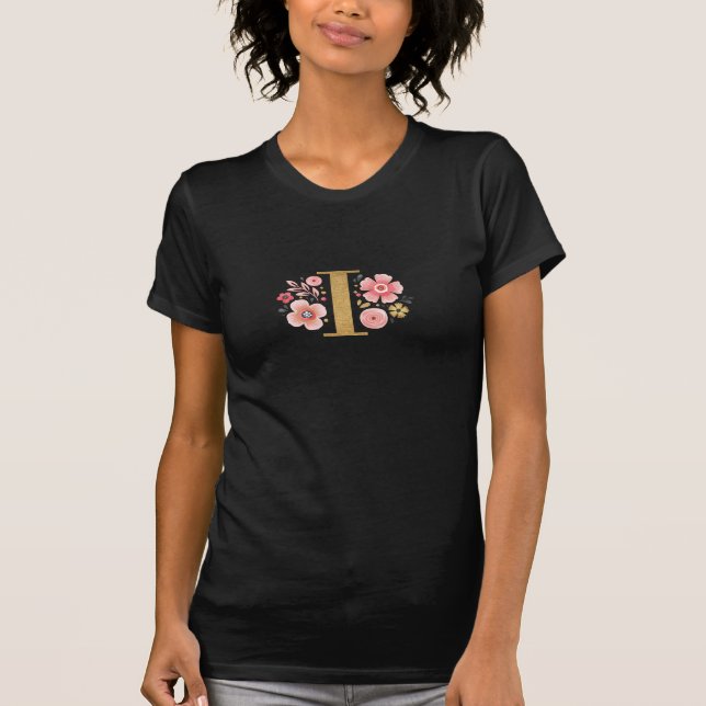 T-shirt LETTRE Florale I MONOGRAPHIQUE D'OR Floral (Devant)