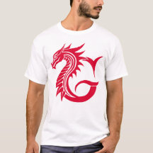 Lettre G de style dragon, alphabet du dragon, mono