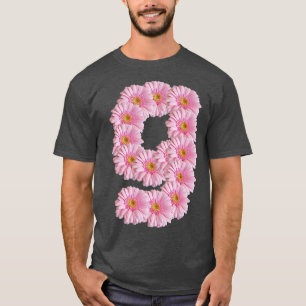 T-shirt Lettre g Gerbera rose Daisy