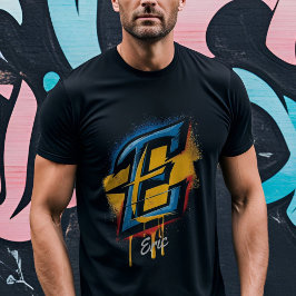 T-shirt Lettre graffiti "E" initiale personnalisée
