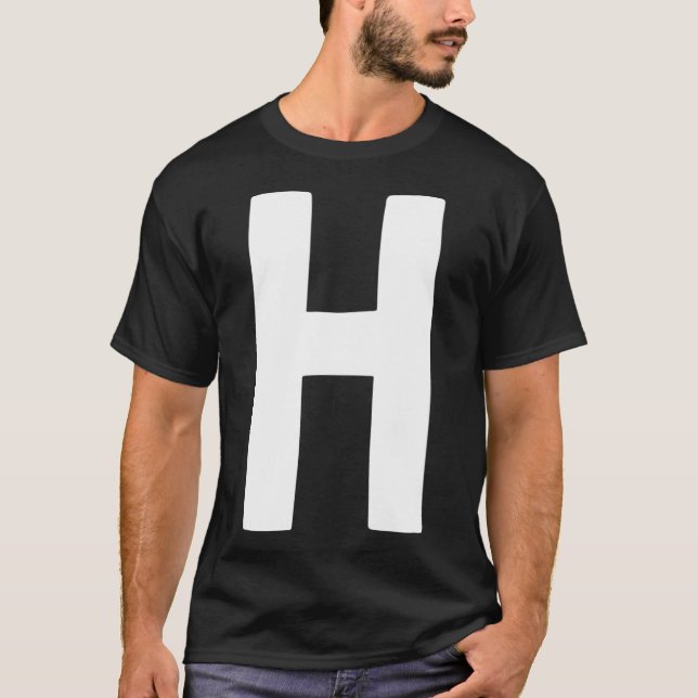 T-shirt Lettre H grand et blanc gras (Devant)