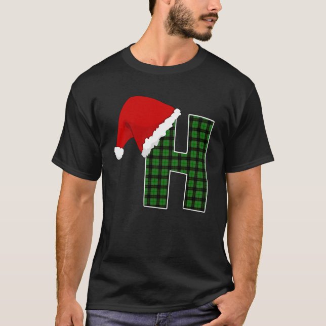 T-shirt Lettre H Monogramme de Santa Hat (Devant)