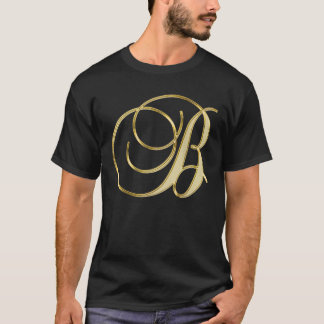 T-shirt Lettre initiale B en monogramme or
