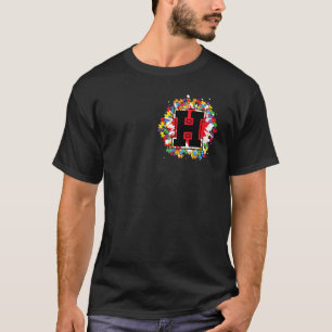 T-shirt Lettre initiale H personnalisée pour la sensibilis