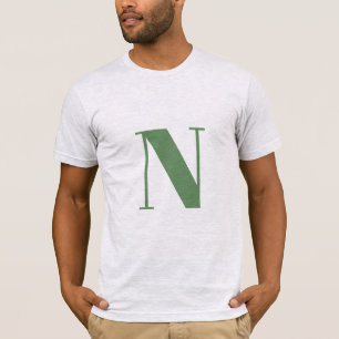 T-shirt Lettre initiale Monogramme Moderne Tendance Sage
