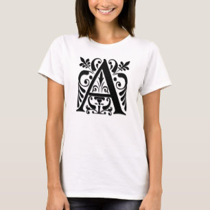 T-shirt Lettre initiale Monogramme - style de coupe de pap