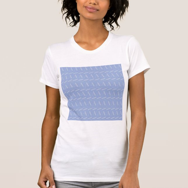 T-shirt LETTRE INITIALE MONOGRAPHIQUE A Bleu (Devant)