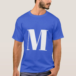 T-shirt Lettre initiale royale profonde Monogramme moderne