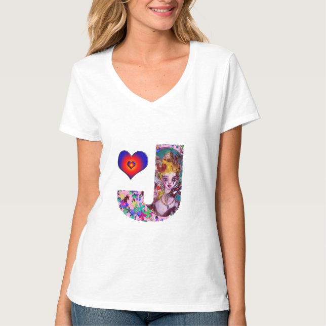 T-SHIRT LETTRE J MONOGRAMME DE MASQUÉRADE VALENTINE VÉNÉTI (Devant)