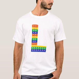 T-shirt Lettre L Alphabet majuscule Fidget Pop It Funny Ma