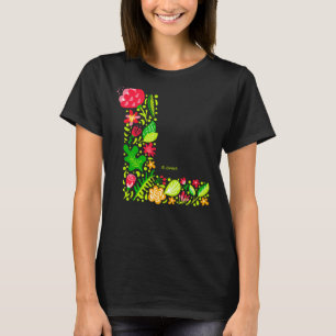 T-shirt lettre L en fleurs