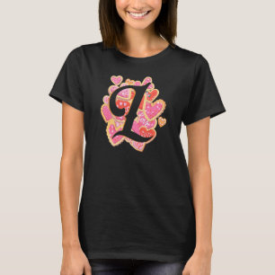 T-shirt Lettre L Love Coeur Relation Romantique Valentin